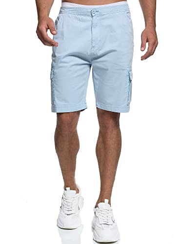 Indicode Herren Kinnaird Chino Cargo Shorts | Stretch Hose Bermuda Herrenshorts f. Männer Sky Way L von Indicode