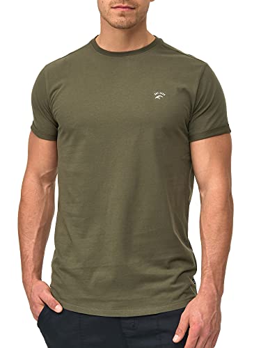 Indicode Herren Kloge T-Shirt mit Rundhals-Ausschnitt | Herrenshirt Sommershirt Army, XL von Indicode