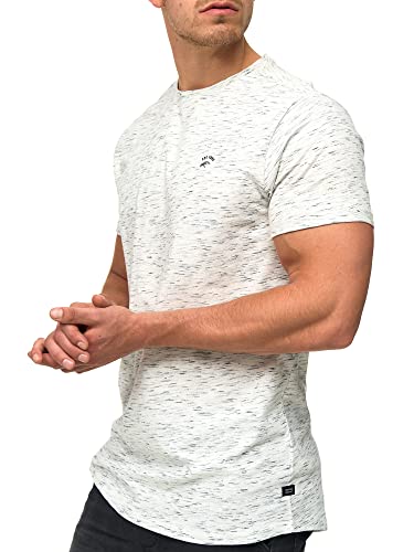 Indicode Herren Kloge T-Shirt mit Rundhals-Ausschnitt | Herrenshirt Sommershirt Ecru Mix L von Indicode