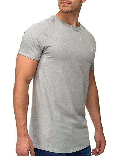 Indicode Herren Kloge T-Shirt mit Rundhals-Ausschnitt | Herrenshirt Sommershirt Grey, L von Indicode