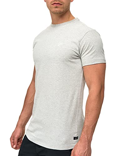 Indicode Herren Kloge T-Shirt mit Rundhals-Ausschnitt | Herrenshirt Sommershirt Lt Grey Mix XL von Indicode