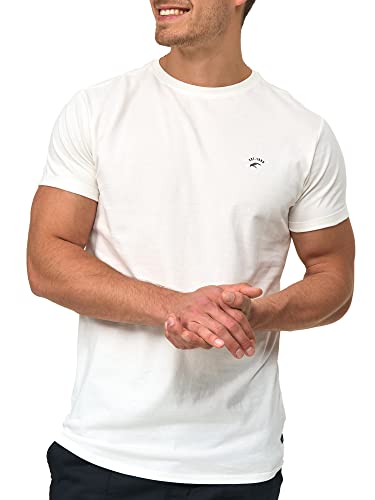 Indicode Herren Kloge T-Shirt mit Rundhals-Ausschnitt | Herrenshirt Sommershirt Offwhite, M von Indicode