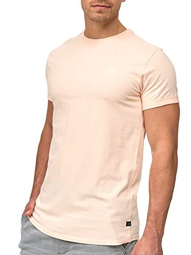 Indicode Herren Kloge T-Shirt mit Rundhals-Ausschnitt | Herrenshirt Sommershirt Pale Peach, M von Indicode
