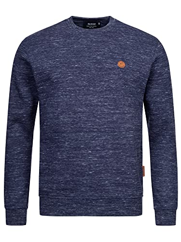 Indicode Herren LUK Sweatshirt mit Rundhalsausschnitt meliert | Pullover für Männer Navy M von Indicode
