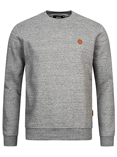 Indicode Herren LUK Sweatshirt mit Rundhalsausschnitt meliert | Pullover für Männer Charcoal Mix L von Indicode