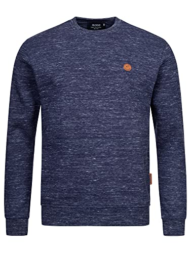 Indicode Herren LUK Sweatshirt mit Rundhalsausschnitt meliert | Pullover für Männer Navy S von Indicode