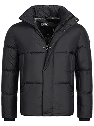 Indicode Herren Lanse Winterjacke mit Stehkragen | Herrenjacke Jacke Steppjacke Männer Black, XXL von Indicode