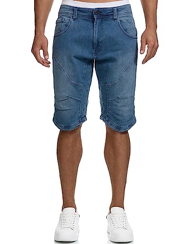 Indicode Herren Leon Shorts aus 98% Baumwolle | Bermuda Denim Sommershorts für Männer Blue Wash XXL von Indicode