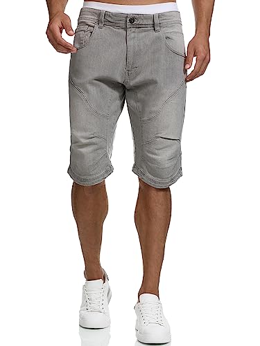 Indicode Herren Leon Shorts aus 98% Baumwolle | Bermuda Denim Sommershorts für Männer Lt Grey, L von Indicode