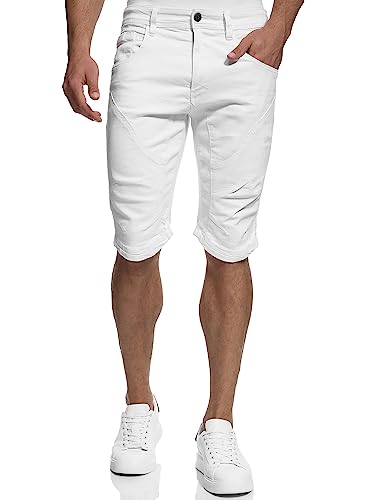 Indicode Herren Leon Shorts aus 98% Baumwolle | Bermuda Denim Sommershorts für Männer Offwhite S von Indicode