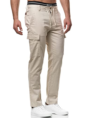 Indicode Herren Leonardo Cargohose aus Leinen & Baumwolle | Stoffhose für Männer Fog XXL Indicode Herren Leonardo Cargohose aus Leinen & Baumwolle | Stoffhose für Männer Fog XXL von Indicode