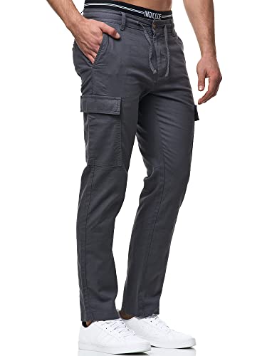 Indicode Herren Leonardo Cargohose aus Leinen & Baumwolle | Stoffhose für Männer Iron XXL Indicode Herren Leonardo Cargohose aus Leinen & Baumwolle | Stoffhose für Männer Iron XXL von Indicode