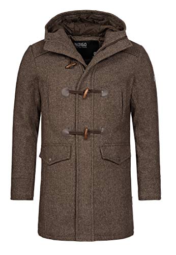 Indicode Herren Liam Dufflecoat | Wintermantel Wollmantel Herrenmantel Mantel für Männer Demitasse mix S von Indicode