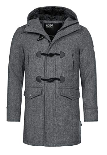 Indicode Herren Liam Dufflecoat | Wintermantel Wollmantel Herrenmantel Mantel für Männer Grey Mix S von Indicode