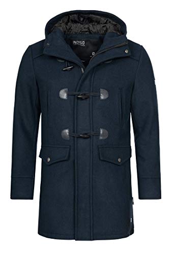 Indicode Herren Liam Dufflecoat | Wintermantel Wollmantel Herrenmantel Mantel für Männer Navy Mix S von Indicode