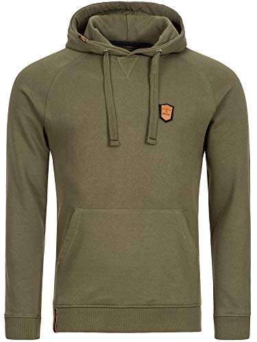 Indicode Herren Litcham Sweatshirt mit Kapuze | Hoodie Kapuzenpullover für Männer Army XXL von Indicode