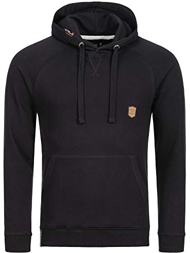 Indicode Herren Litcham Sweatshirt mit Kapuze | Hoodie Kapuzenpullover für Männer Black, L von Indicode