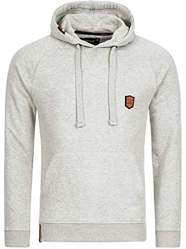 Indicode Herren Litcham Sweatshirt mit Kapuze | Hoodie Kapuzenpullover für Männer Lt Grey Mix, L von Indicode