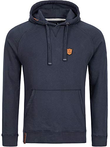 Indicode Herren Litcham Sweatshirt mit Kapuze | Hoodie Kapuzenpullover für Männer Navy, XL von Indicode