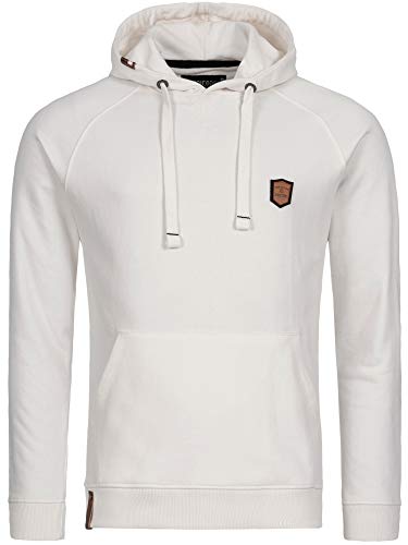 Indicode Herren Litcham Sweatshirt mit Kapuze | Hoodie Kapuzenpullover für Männer Offwhite XXL von Indicode