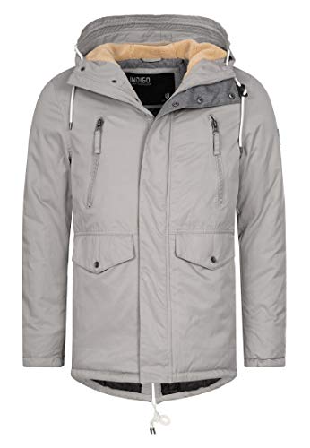 Indicode Herren Loaf Herrenmantel mit verdeckter Knopfleiste | Wintermantel für Männer Lt Grey, L von Indicode