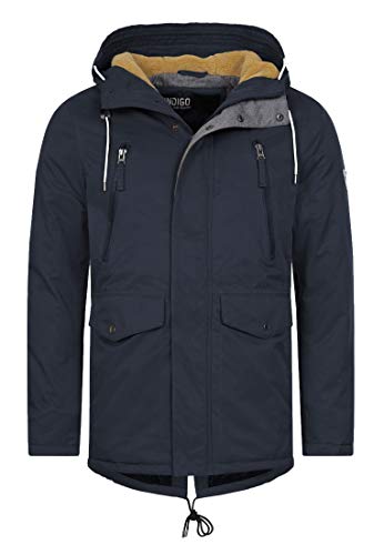 Indicode Herren Loaf Herrenmantel mit verdeckter Knopfleiste | Wintermantel für Männer Navy, L von Indicode