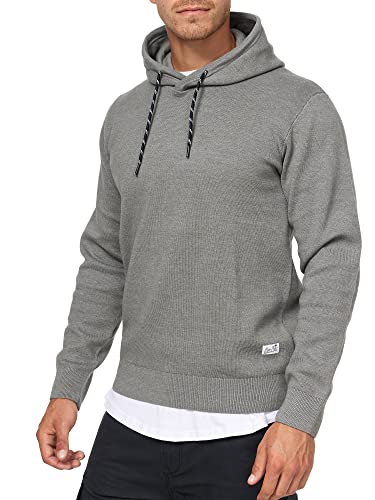 Indicode Herren Longview Sweatshirt mit Kapuze | Hoodie Kapuzenpullover für Männer Grey Mix, L von Indicode