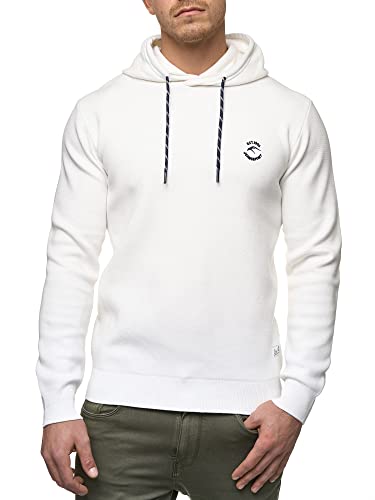 Indicode Herren Longview Sweatshirt mit Kapuze | Hoodie Kapuzenpullover für Männer Offwhite, M von Indicode