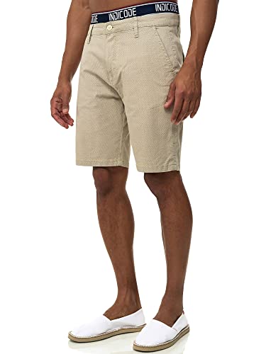 Indicode Herren Luis Chino Shorts mit 5 Taschen aus 98% Baumwolle | Bermuda Sommershorts für Männer Fog, XXL von Indicode