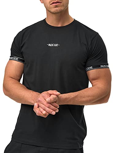 Indicode Herren Lutzy T-Shirt mit Rundhals-Ausschnitt | Herrenshirt Sommershirt Black M von Indicode