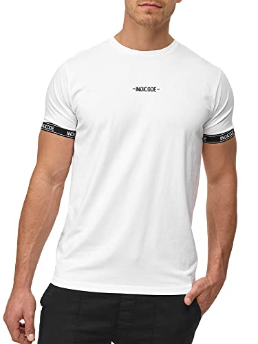 Indicode Herren Lutzy T-Shirt mit Rundhals-Ausschnitt | Herrenshirt Sommershirt Offwhite, L von Indicode