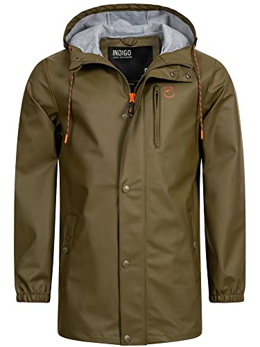 Indicode Herren Malmoe Regenjacke mit Kapuze | Funktionsjacke Windbreaker Segeljacke Army XXL von Indicode