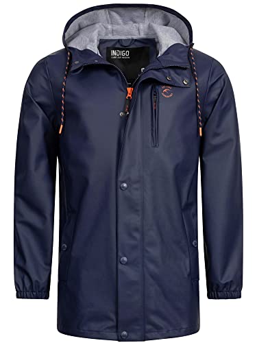 Indicode Herren Malmoe Regenjacke mit Kapuze | Funktionsjacke Windbreaker Segeljacke Navy L von Indicode