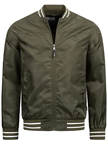 Indicode Herren Manos Jacke mit Stehkragen & Reißverschluss | Übergangsjacke für Männer Army XL von Indicode