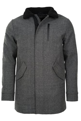 Indicode Herren Mantel Wollmantel Woll Winter Mantel Parka Winterparka, Mini Herringbone Grey, Gr.XL von Indicode