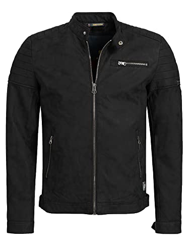 Indicode Herren Manuel Lederjacke aus Leder-Imitat | Motorradjacke Bikerjacke für Männer Black, M von Indicode