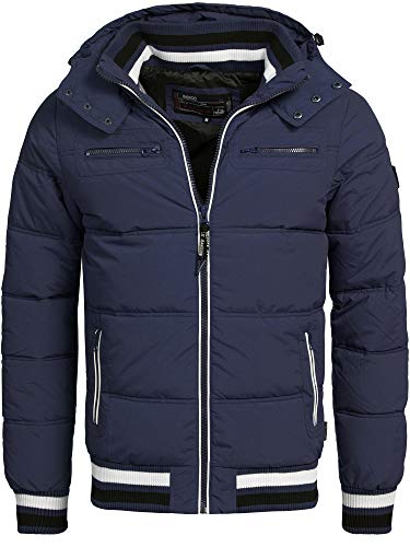 Indicode Herren Marlon Steppjacke in Daunenjacken-Optik | Winterjacke Übergangsjacke Blau L von Indicode