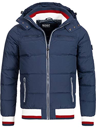 Indicode Herren Marlon Steppjacke in Daunenjacken-Optik | Winterjacke Übergangsjacke Navy Mix M von Indicode