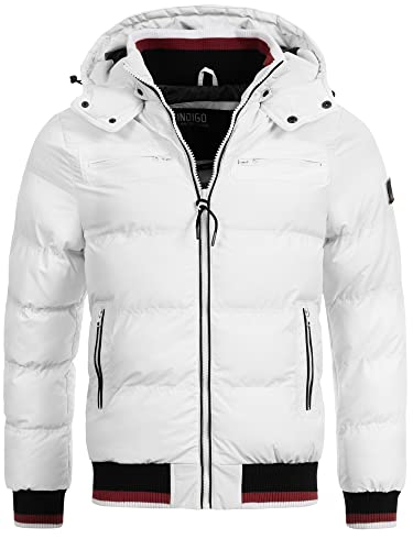 Indicode Herren Marlon Steppjacke in Daunenjacken-Optik | Winterjacke Übergangsjacke Optical white S von Indicode