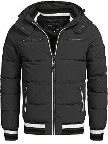 Indicode Herren Marlon Steppjacke in Daunenjacken-Optik | Winterjacke Übergangsjacke Schwarz S von Indicode