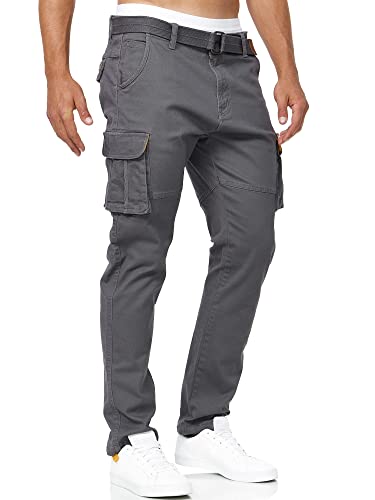 Indicode Herren Mathen Cargohose aus 98% Baumwolle inkl. Gürtel | Cargo Hose für Männer Iron L Indicode Herren Mathen Cargohose aus 98% Baumwolle inkl. Gürtel | Cargo Hose für Männer Iron L von Indicode