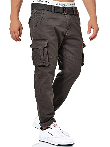 Indicode Herren Mathen Cargohose aus 98% Baumwolle inkl. Gürtel | Cargo Hose für Männer Raven XXL Indicode Herren Mathen Cargohose aus 98% Baumwolle inkl. Gürtel | Cargo Hose für Männer Raven XXL von Indicode
