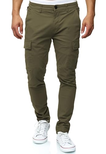 Indicode Herren Mathews Cargohose aus Baumwolle mit 8 Taschen | Cargo Chino f. Männer Army XXL von Indicode