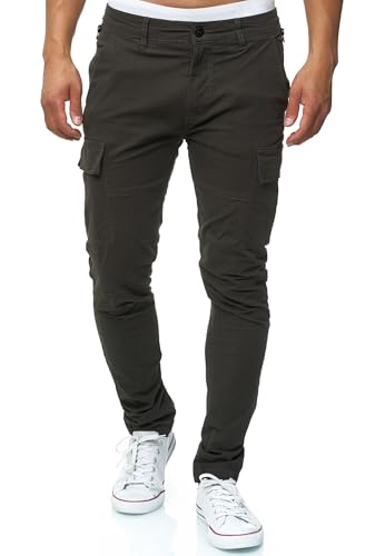 Indicode Herren Mathews Cargohose aus Baumwolle mit 8 Taschen | Cargo Funktionshose für Männer Raven XXL von Indicode