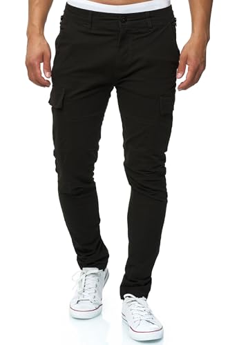 Indicode Herren Mathews Cargohose aus Baumwolle mit 8 Taschen | Cargo Funktionshose für Männer Black, XL von Indicode