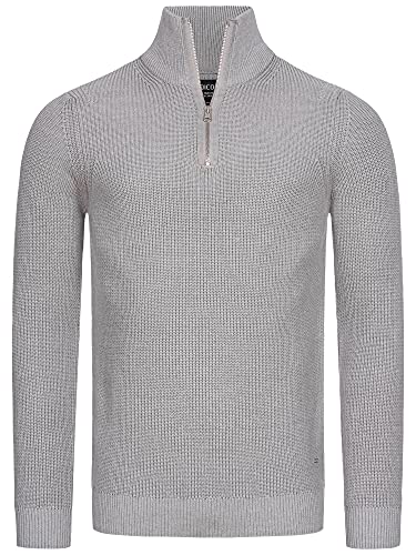 Indicode Herren Mayer Pullover aus Baumwolle | Herrenpulli Strickpullover Pullover Männer Lt Grey Mix S von Indicode