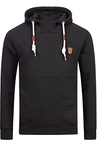 Indicode Herren Meza Sweatshirt mit Kapuze | Hoodie Kapuzenpullover für Männer Black, S von Indicode