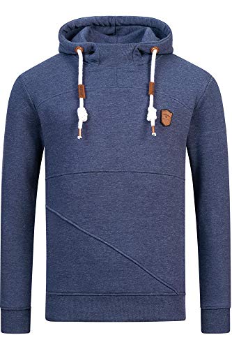 Indicode Herren Meza Sweatshirt mit Kapuze | Hoodie Kapuzenpullover für Männer Navy Mix, S von Indicode