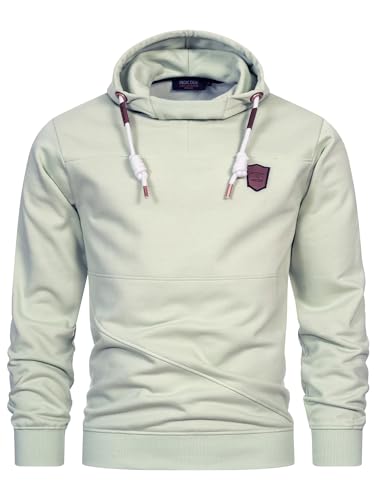 Indicode Herren Meza Sweatshirt mit Kapuze | Hoodie Kapuzenpullover für Männer Sea Foam, L von Indicode