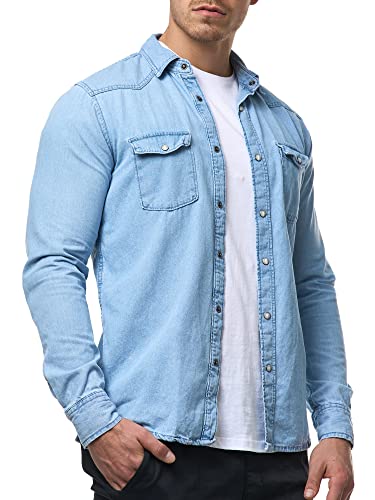 Indicode Herren Mike Hemd mit 2 Brust-Tasche aus Baumwolle | Herrenhemd für Männer Blue Wash XXL Indicode Herren Mike Hemd mit 2 Brust-Tasche aus Baumwolle | Herrenhemd für Männer Blue Wash XXL von Indicode
